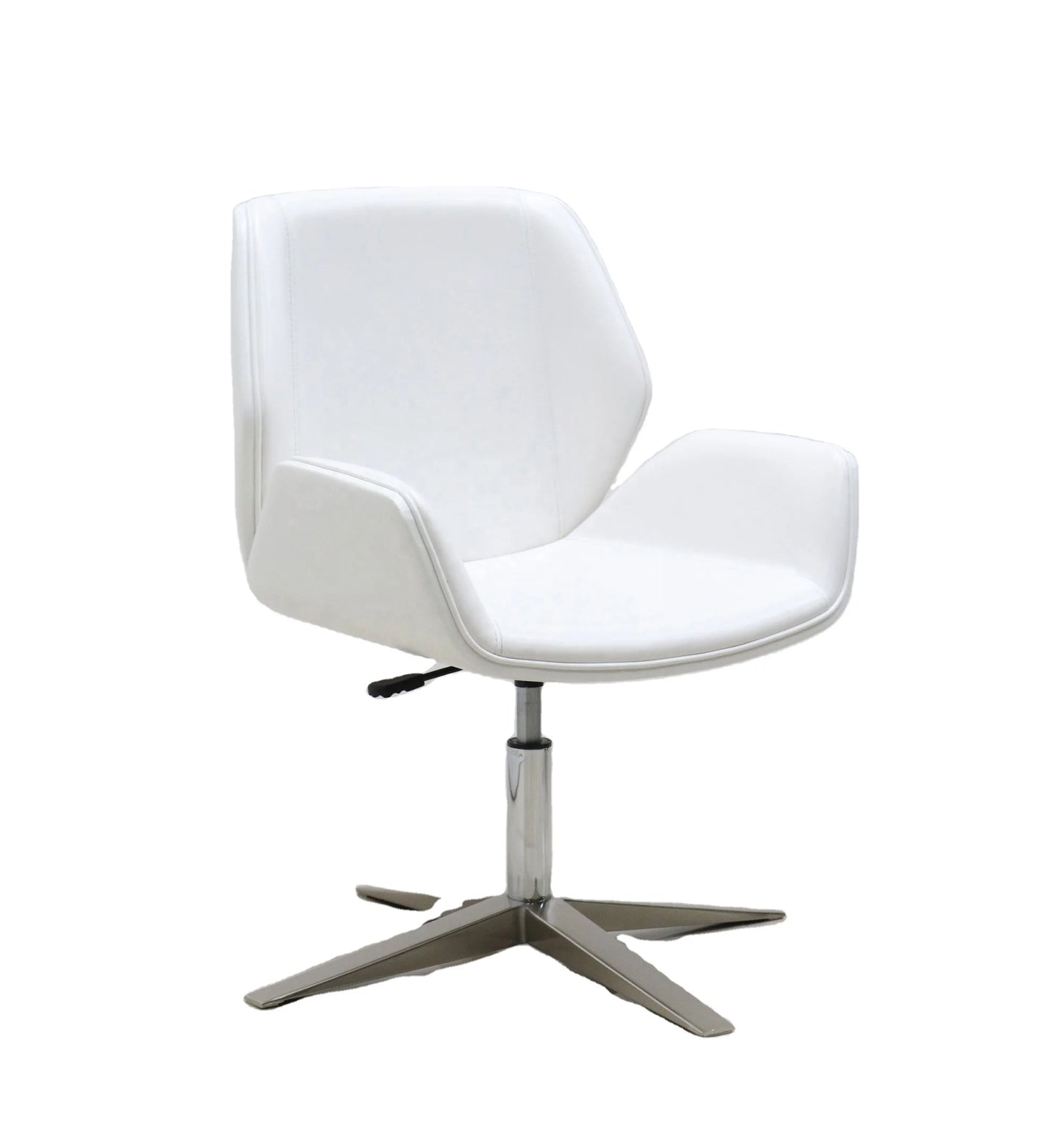 Elegant Grey Lift Chair PU Leather Adjustable Height Ergonomic Modern Fixed Swivel Office Chair