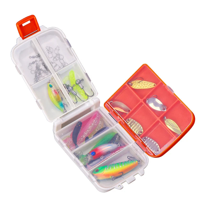 WEIHE 53pcs Fishing Bait Accessory Combo Fishing Accessories Tackle Box Metal Lure Trout Fishing Lure Kit Pesca Set