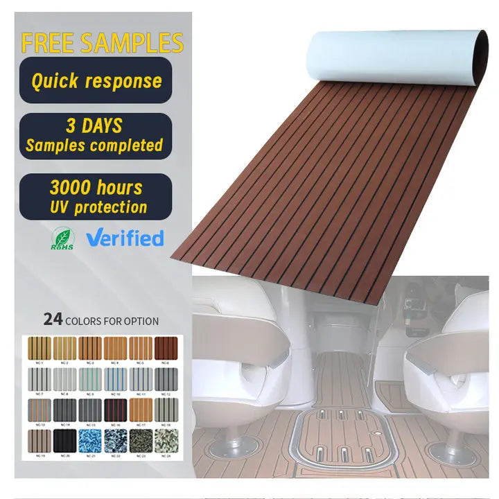 EVA Faux Teak Decking Blank Foam Sheet for CNC Boat Flooring Mat Waterproof Floor Mat