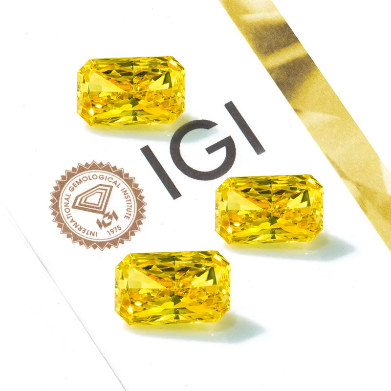 Starsgem 0.5ct Yellow Color Vs Vvs Igi Certificate Radiant Cut Lab Grown Diamonds for Making Jewelry