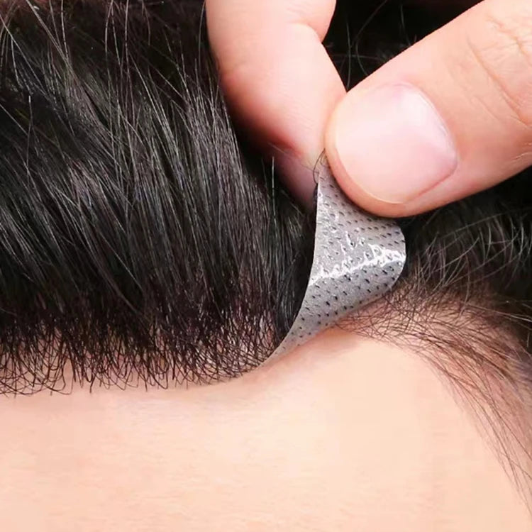 Thin Skin PU Mens Toupee Human Hair Pieces 0.06mm Thin Poly Hairpatch for Men Natural Front Hairline Hair Systems