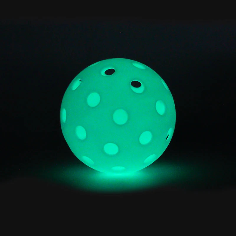 Night Glowing Durable Plastic & TPE 23g 74mm 40 Holes Fluorescent Green/Blue Training Pickleball Balls