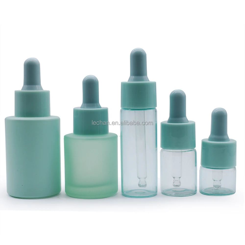 In Stock 30ml Macarone Shoulder Color Glass Dropper Bottle for Cosmetics Screen Printing Surface Handling
