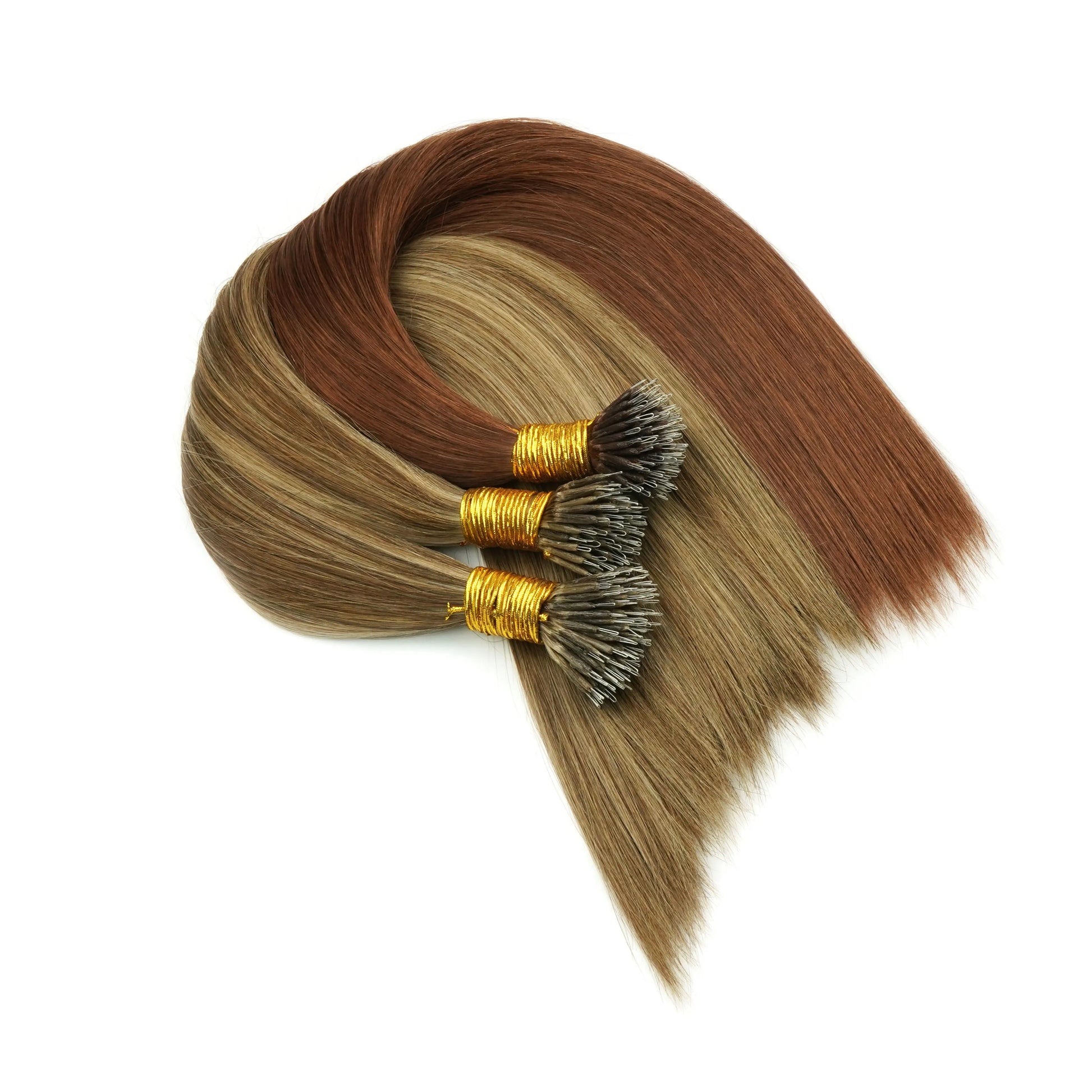 No Silicone Russian Remy Hair Extension Nano Ring Luxury Micro Link Double Drawn Ends Top Grade Salon Quality Perm All Colors