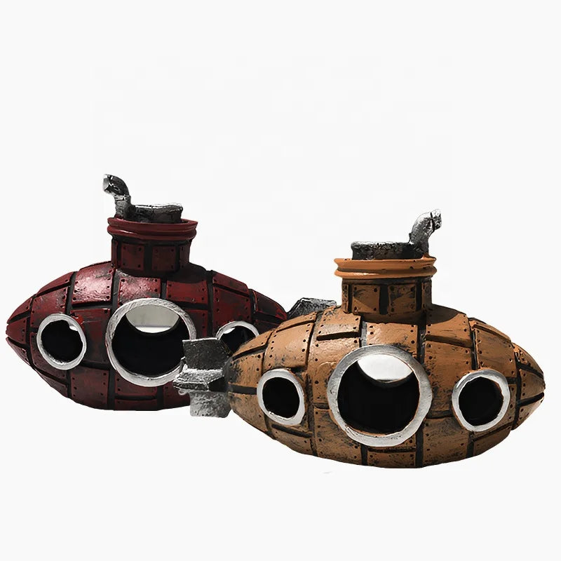 PVC Submersible Submarine Ornaments Fish tank Aquarium Decoration Shelter House Fish tank Landscaping Breeding Spawning House