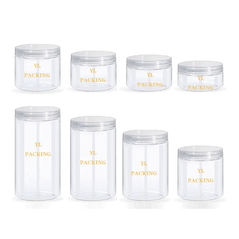 Newly Designed Support Custom Plastic Pet Screw Cap 50-500ml Plastic Food Jar for Fridge Use for Skin Care