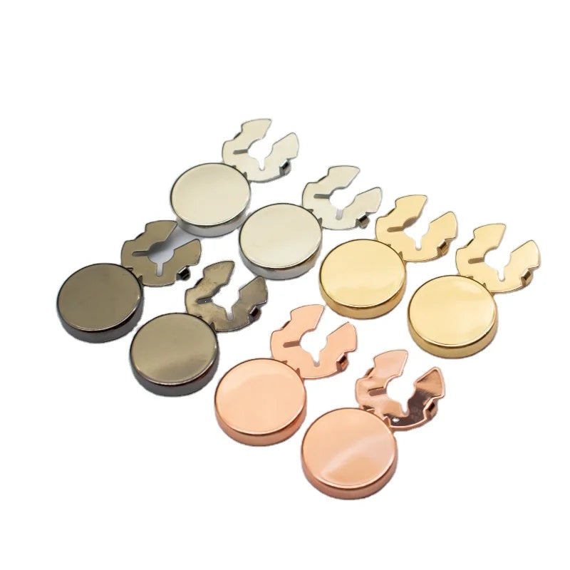 15MM Garment Shirt Decorative Cuff Links Gold Silver Brass Blank Round Flat Button Cover Diy Men Gift Ornament Gentle Cufflin