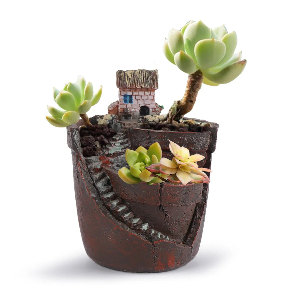 Nordic Decorative Mini Succulent Garden Resin Ornaments SKF08 Hanging Flower Pots Green Plants Landscape for Garden Home