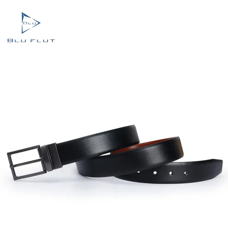 For BF2527 Men's Genuine Cow Hide Leather Belt with Alloy Custom Pin Buckle 34mm Width Customizable Logo Daily Use