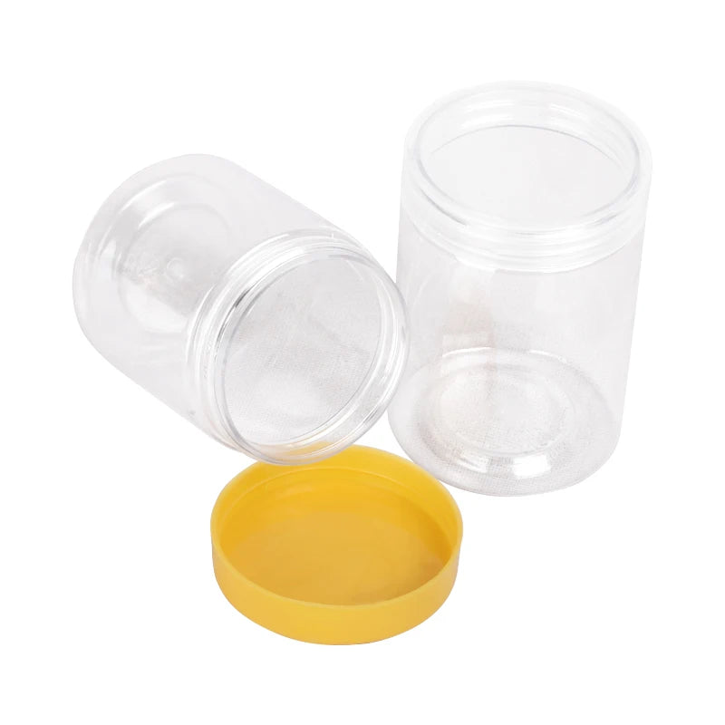 Clear 100ml & 140ml PET Plastic Jars with Aluminum Lids for Food Packaging of Cookies Candies Snacks Sugar