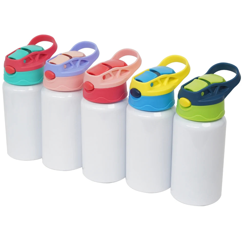 17 OZ Children Sublimation Cups Aluminum Kids Sublimation Tumbler Blank with One-click Pop-up Straw and Handle for Heat Trans