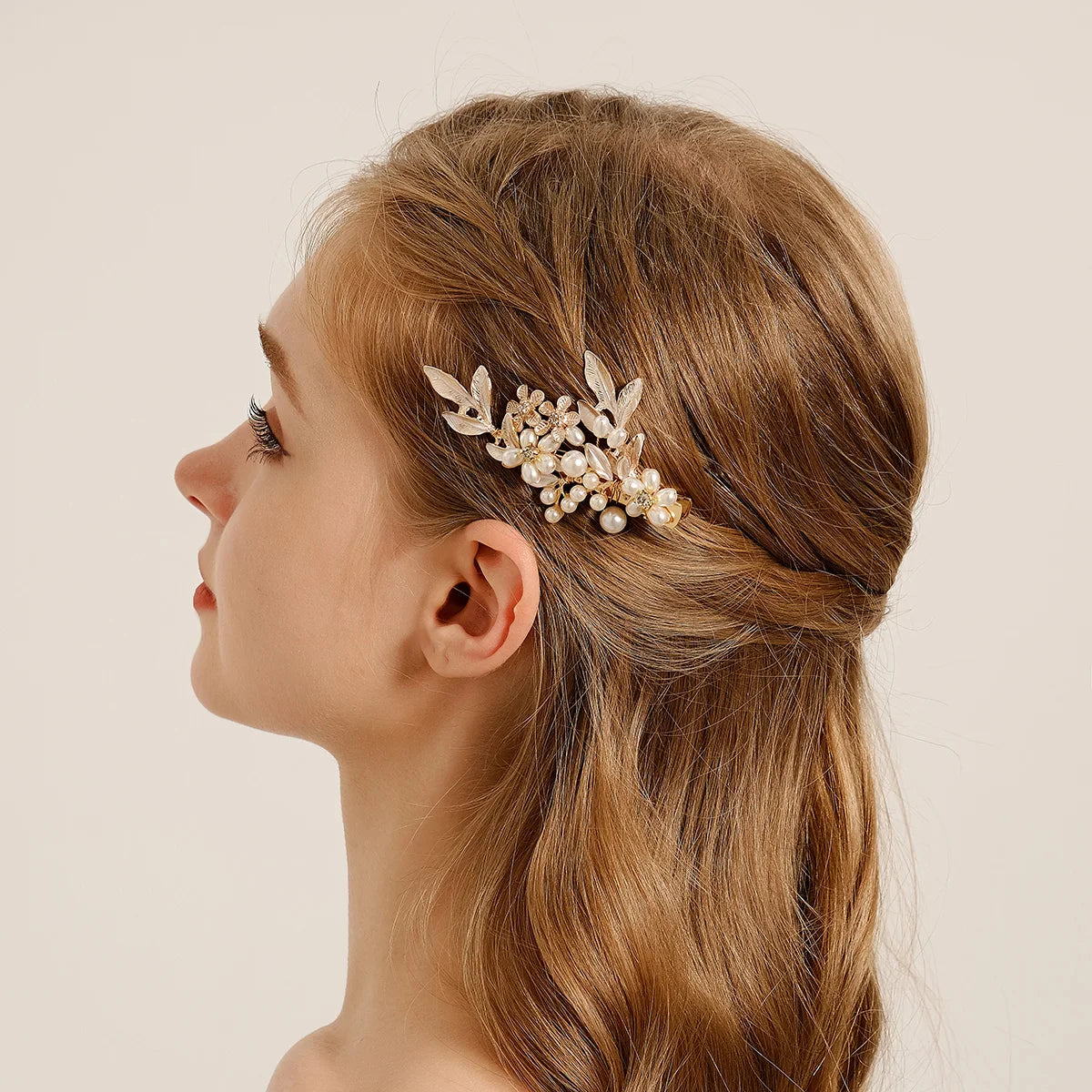 Barrettes Hair Clip Boho Bridal Pearl Hair Jewelry Accessories for Women Wedding Floral Headpieces