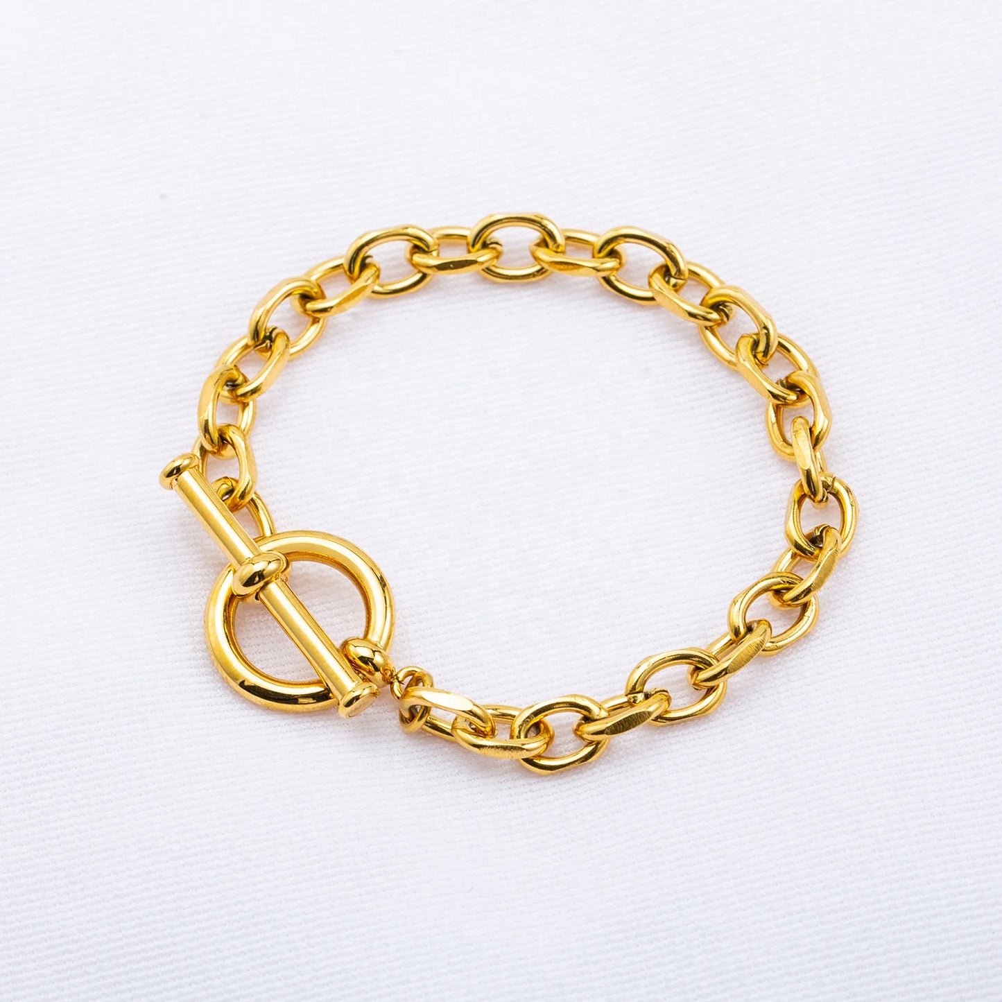 Classic Personality Stainless Steel Fade Resistant Plating Gold Chain Bracelets for Male/Female