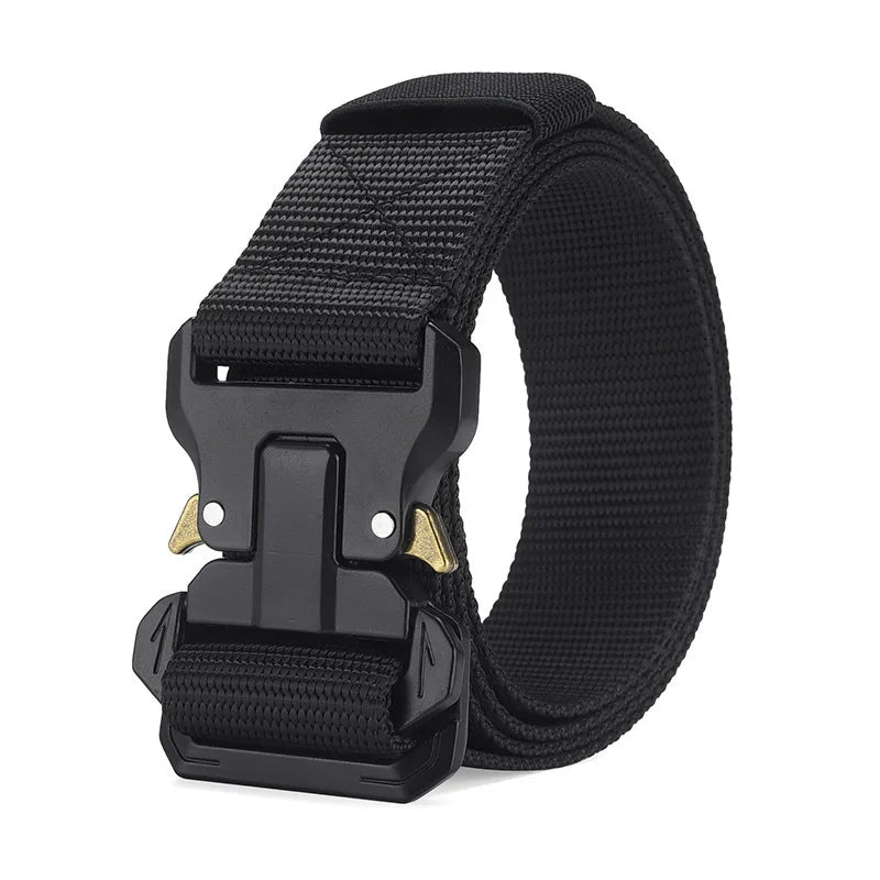 Fast Release Metal Buckle Fashion Custom Logo Tactical Fabric Woven Nylon Polyester Belt for Men