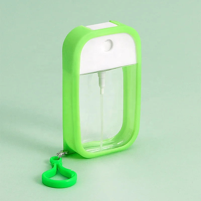 2024 New Design Luxury Empty Green Plastic Ready to Ship Small Perfume Refillable Credit Card Fine Mist Spray Bottle Keychain