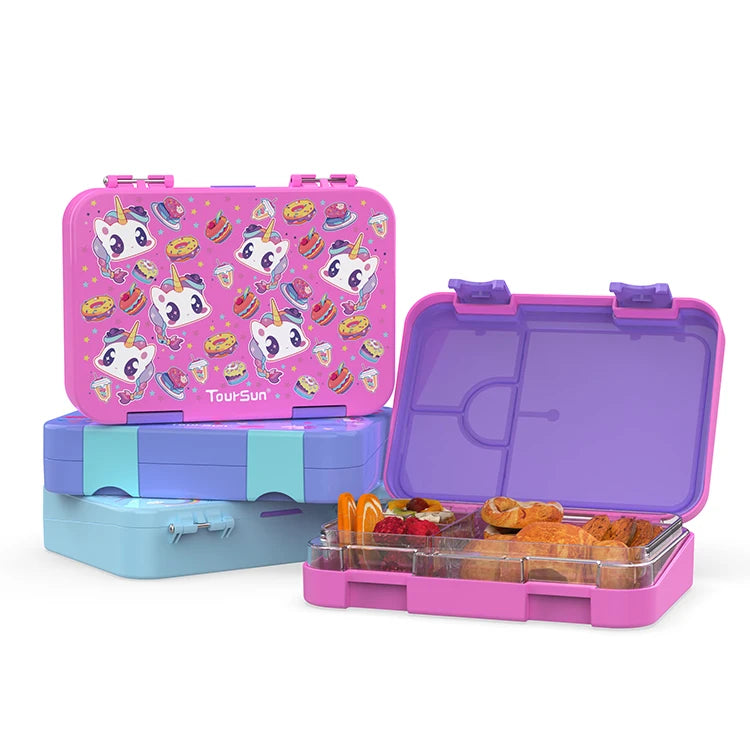 New Design 850ml Sublimation BPA Free Kids' Compartment Plastic Lunch Box Heatable Food Container
