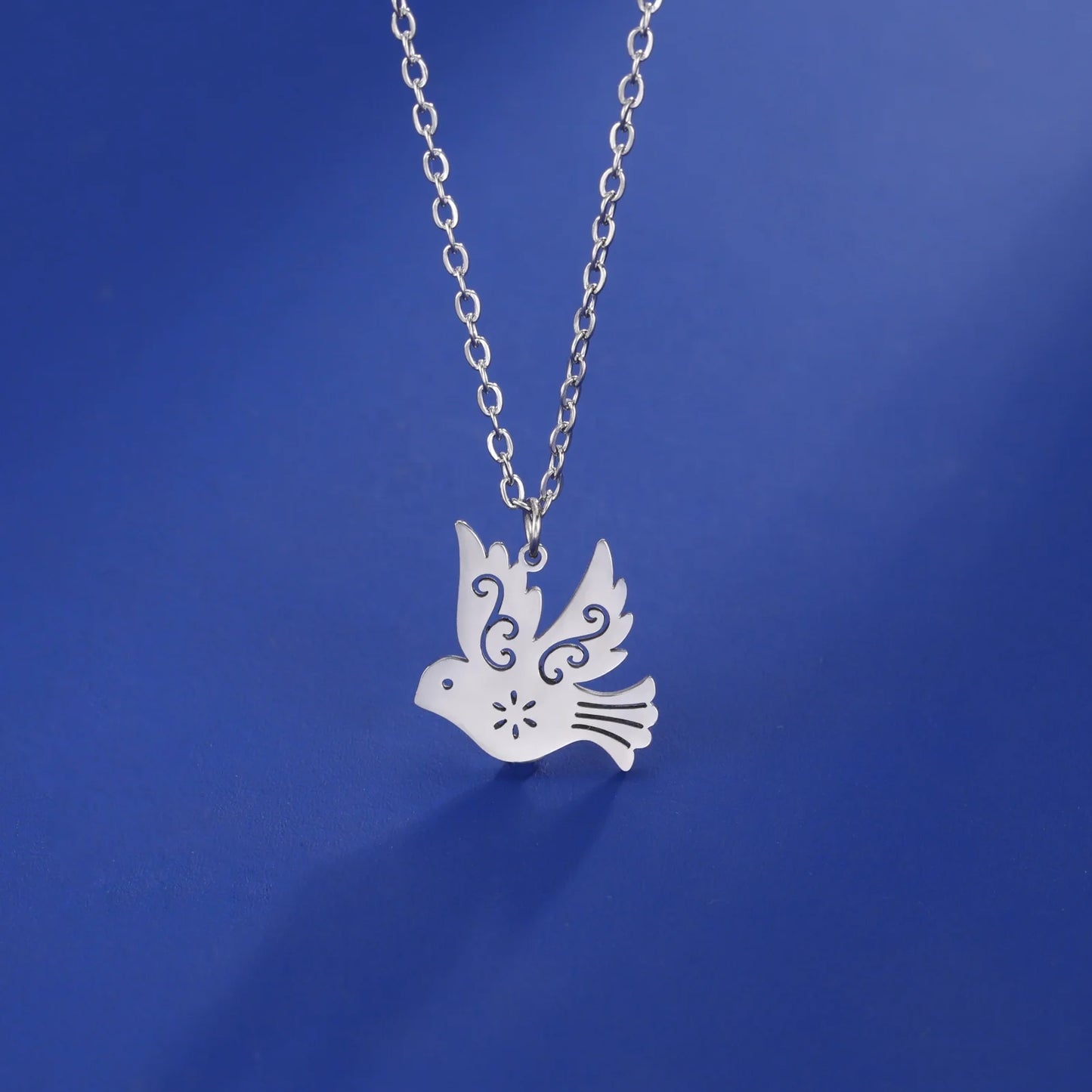 Peace Dove Pigeon Pendant Necklace Women Girls Stainless Steel Gold Color Neck Chain Cute Bird Jewelry Birthday Gift