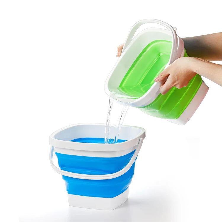 High-Value Portable Collapsible Plastic Bucket with Handle Square Folding Design 10L Capacity for Households & Outdoor Use