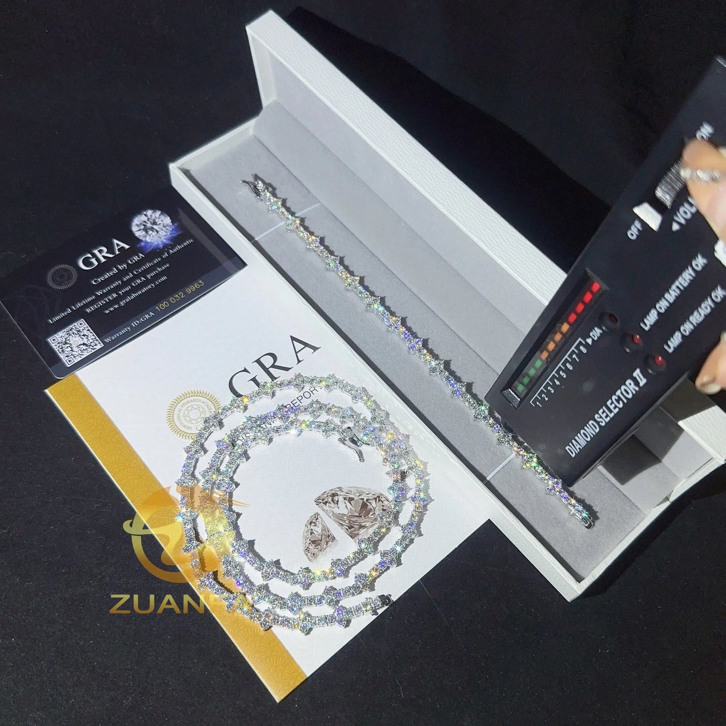 New Trendy Fashion Jewelry 3.0mm Mini Cross Moissanite Tennis Chain With GRA Certificate Hip Hop Tennis Necklace Bracelet