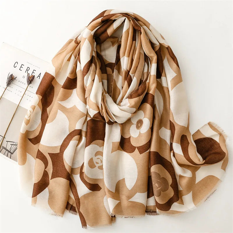 Fashion New Colorful Butterfly Printed Cotton Scarves Head Wraps Muslim Women Floral Pattern Shawls Cotton Voile Feelings Hij