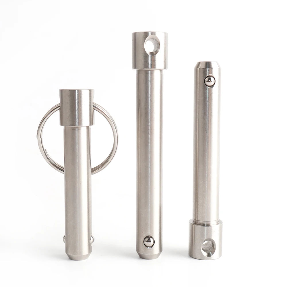 VEICH VCN114 Dia 10mm All Stainless Steel Solid Spring Ball Lock Pins with Ring Customizable Length