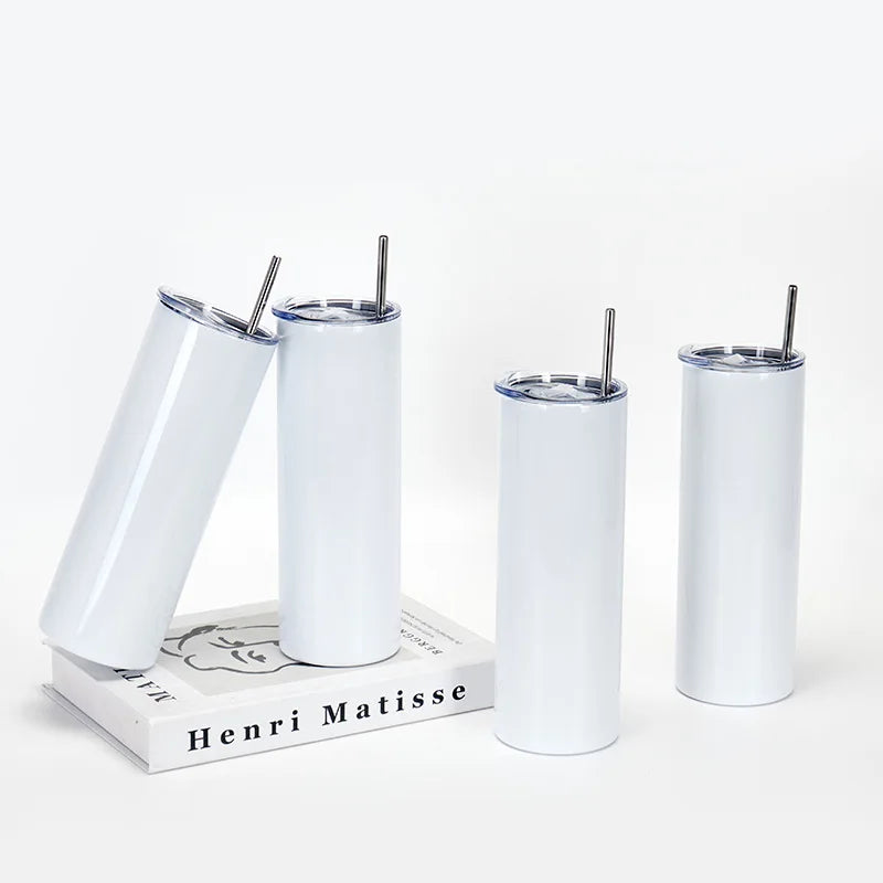 Custom Print Logo 20oz Insulation Stainless Steel Tumbler Heat Sublimation Coating Straight Water Bottle Straw Cup Heat