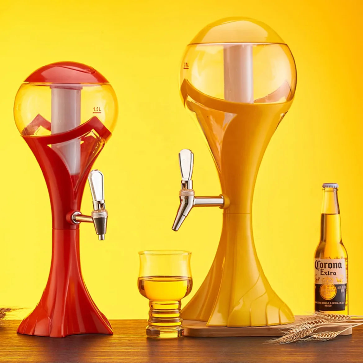 Portable Plastic Beverage Dispenser Food-Safe Drink Bottle Cooler for Bar & Restaurant for Champagne & Beer Ice Tower
