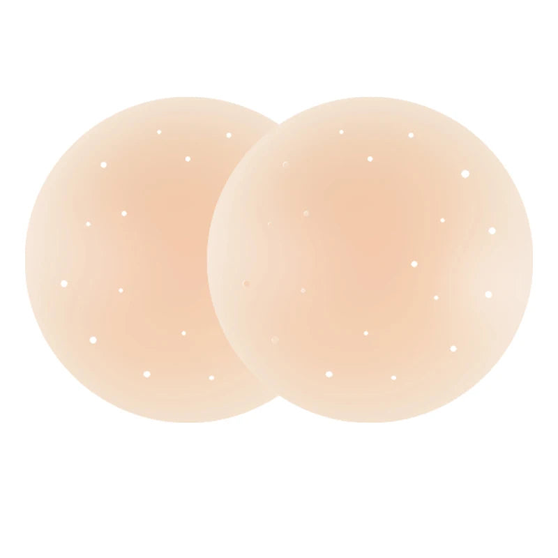 Silicone Nipple Cover Reusable Women Breast Invisible Bra Perforated Breathable Nipple Patch