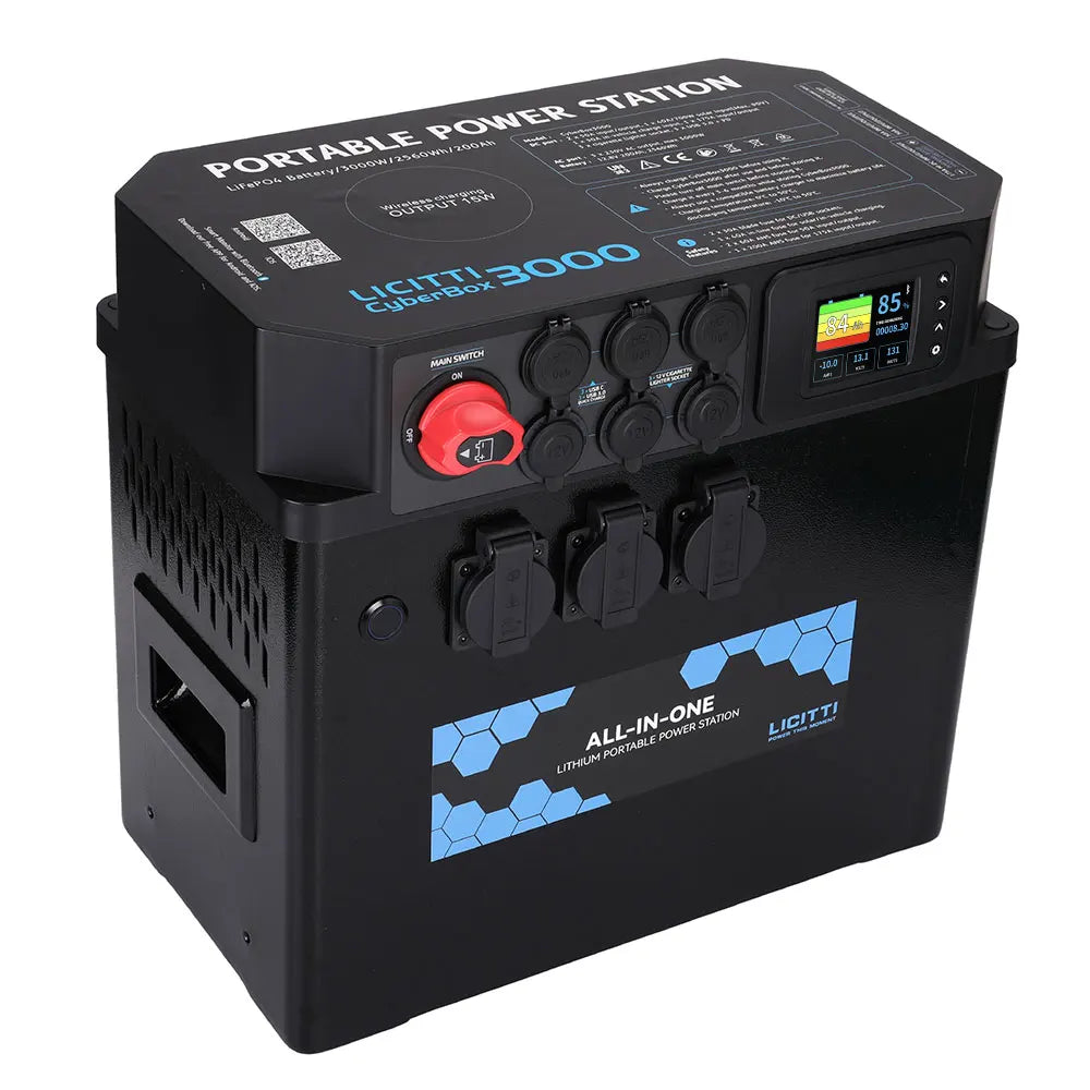 Licitti LiFePO4 3000W 2560Wh Pure Sine Wave MPPT Solar Car Portable Power Station External Battery