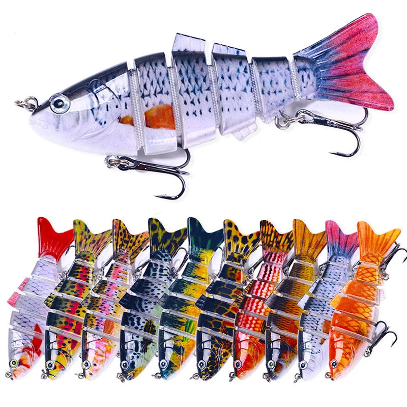WEIHE 10cm 18g 10Colors Multi Jointed Hard Lure 6 Segment Fishing Bait Artificial Lifelike Swimbait