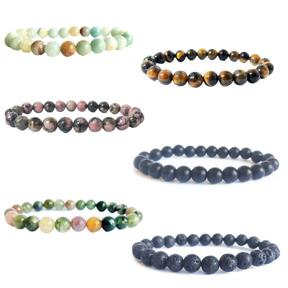 Wholesale 6/8/10mm Healing Crystals Pulseras De Mujer Bracelet Nature Stones tiger Eye Stone Bracelet for Men and Women