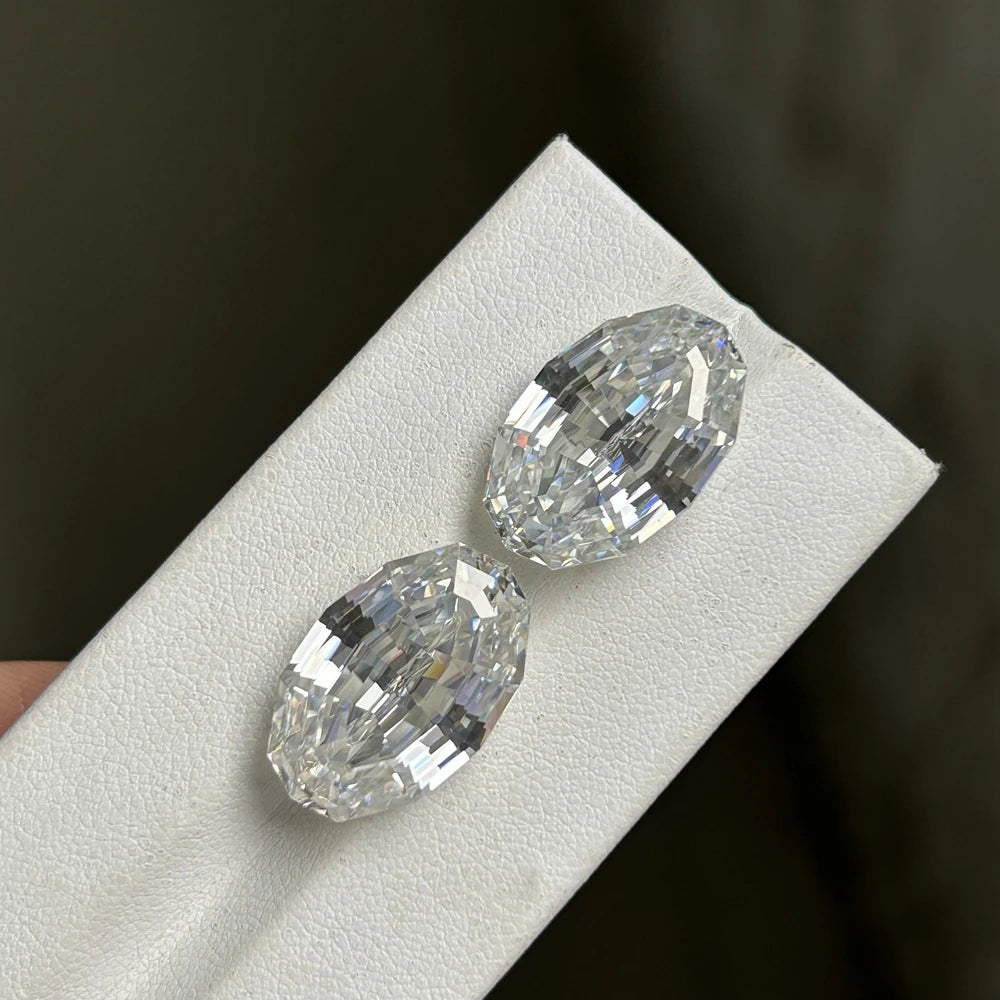Oval 13x20x9mm Big Size 16 Carat Fancy Cut Lab Grown D VVS1 Moissanite GRA Diamond Gemstones