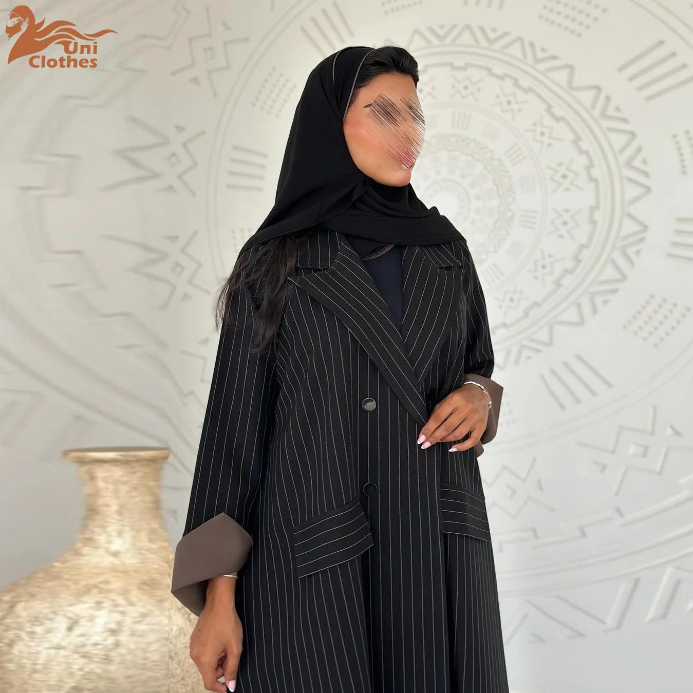 Manufacturer Well Made Abaya Open Front Flower Black Islamic Clothing Women Muslim Dress Ethnic Clothing