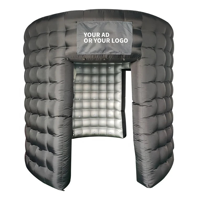 Portable Inflatable 360 Dome Tent Wall White and Silver Inflatable Led Photo Booths Enclosure Backdrop