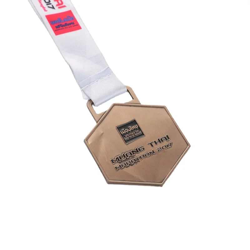 Custom Religious Zinc Alloy Metal Gold Plated Blank Logo Cups Chess Trophies and Medals With Sublimation Ribbon Lanyard