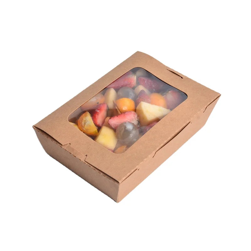 Senang 2100 Eco-friendly Disposable Matt Lamination Kraft Paper Box Custom French Fries Chicken Wing Burger Fast Food Takeawa