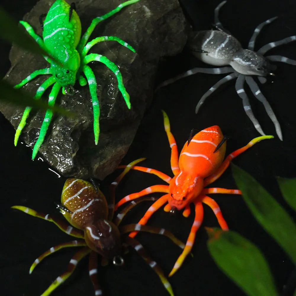 8CM 7G New Lifelike Spider Soft Fisning Lures Floating Bait Fishing Tackles Wholesale Spider Soft Plastic Baits