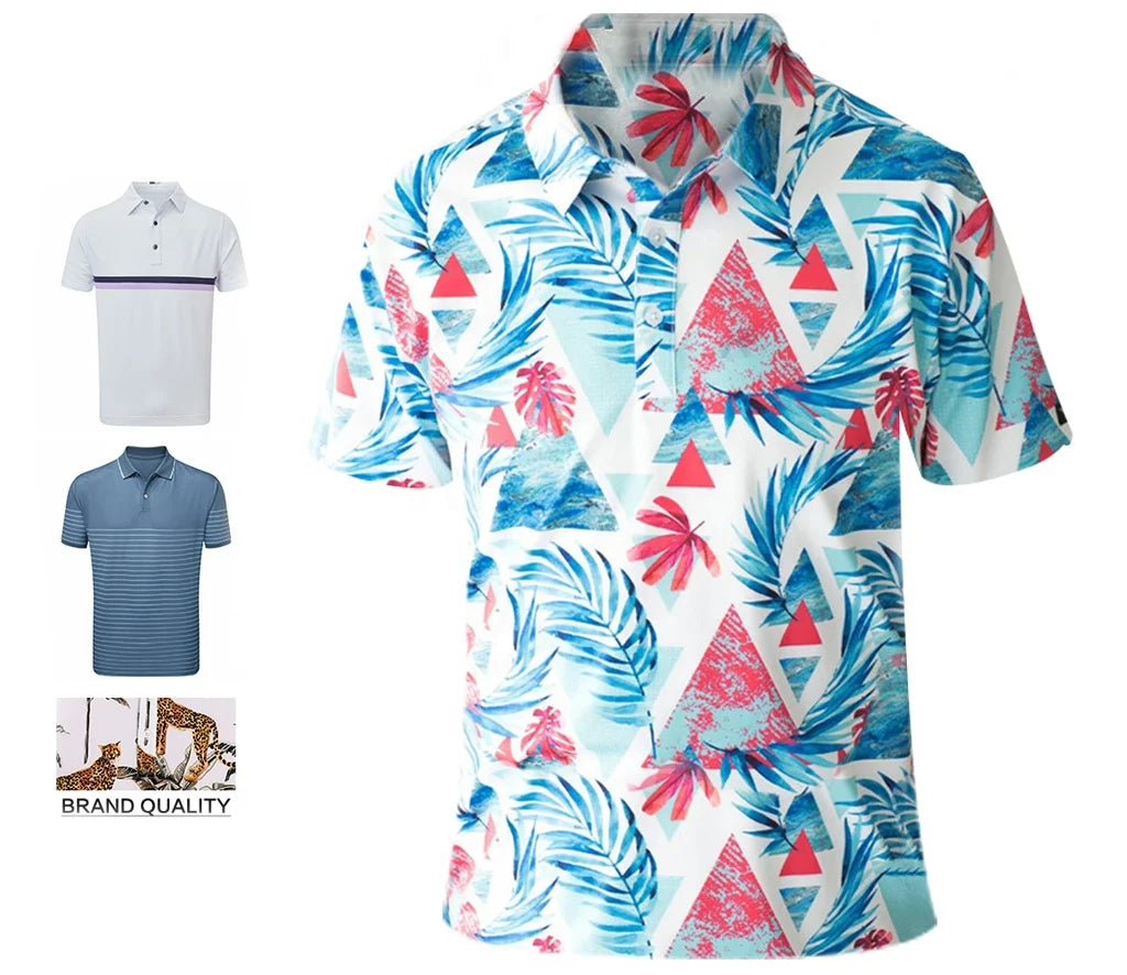 OEM Custom logo Print Sublimated Golf Wear New Fashion Trend Pullover Polo Shirts for Men