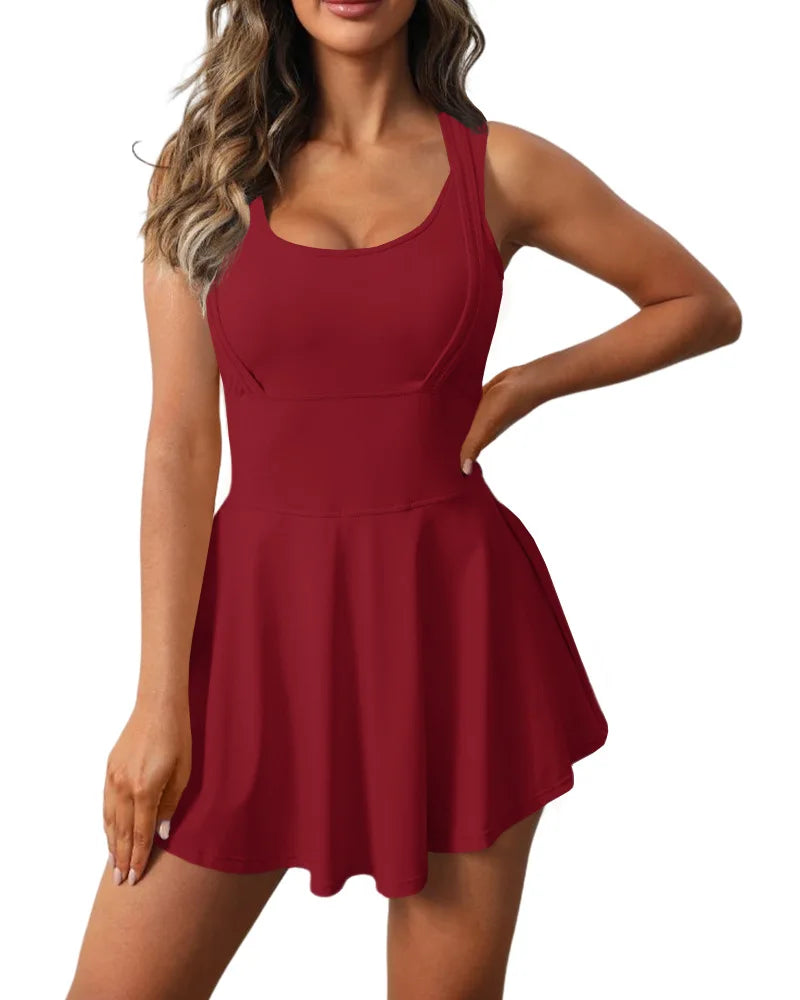 Custom OEM Quick Dry Moisture Wicking One Piece Pleated Tennis Skirt for Women Golf