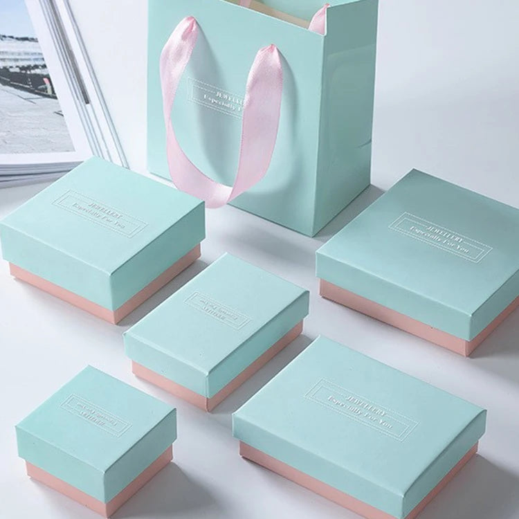 Brand New Blue and pink Gradient Jewelry Package Box Jewelry Packaging Box With logo