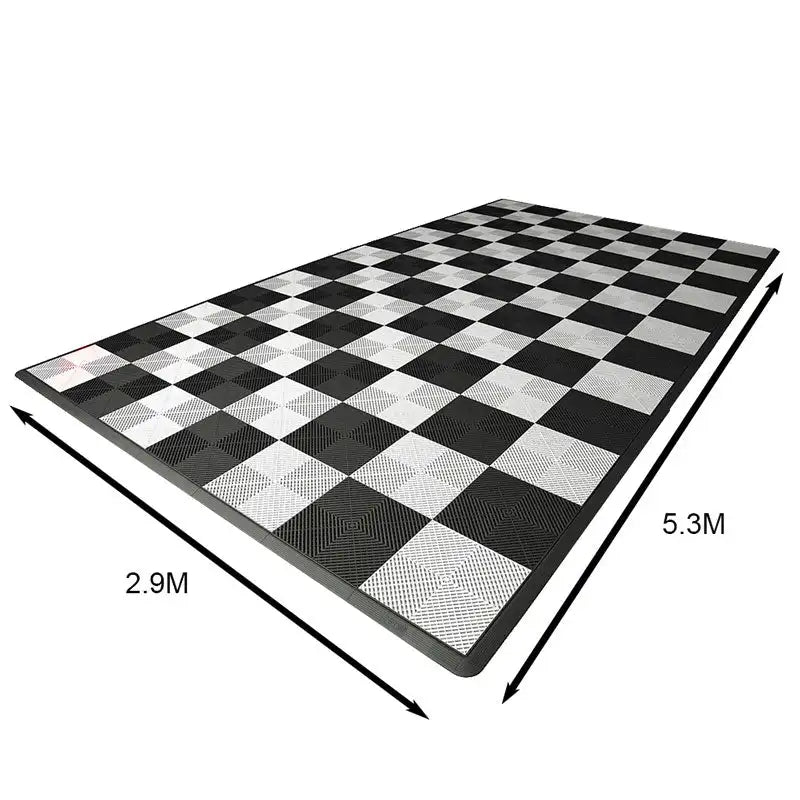 Heavy Duty PP Garage Floor Mat Interlocking Tiles - Waterproof & Slip-Resistant for Car Wash Room Workshop and Auto Shop