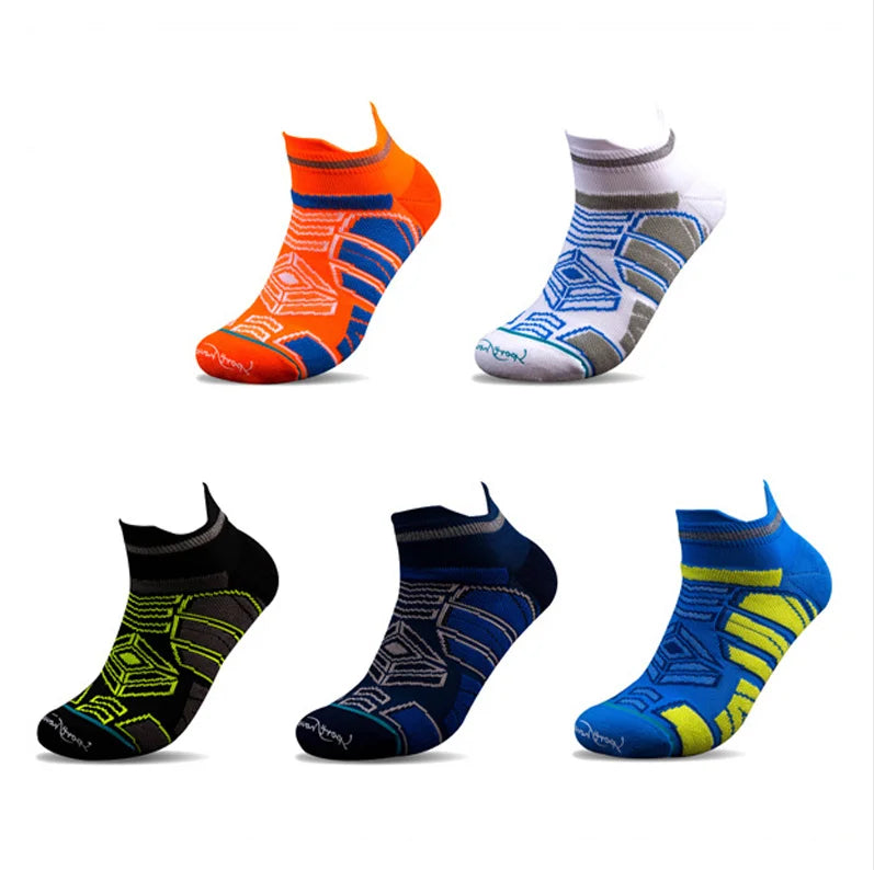 New Design Polyester Cotton Running Sock Ankle Sport Running Cycling Sox for Men Athletic Sock