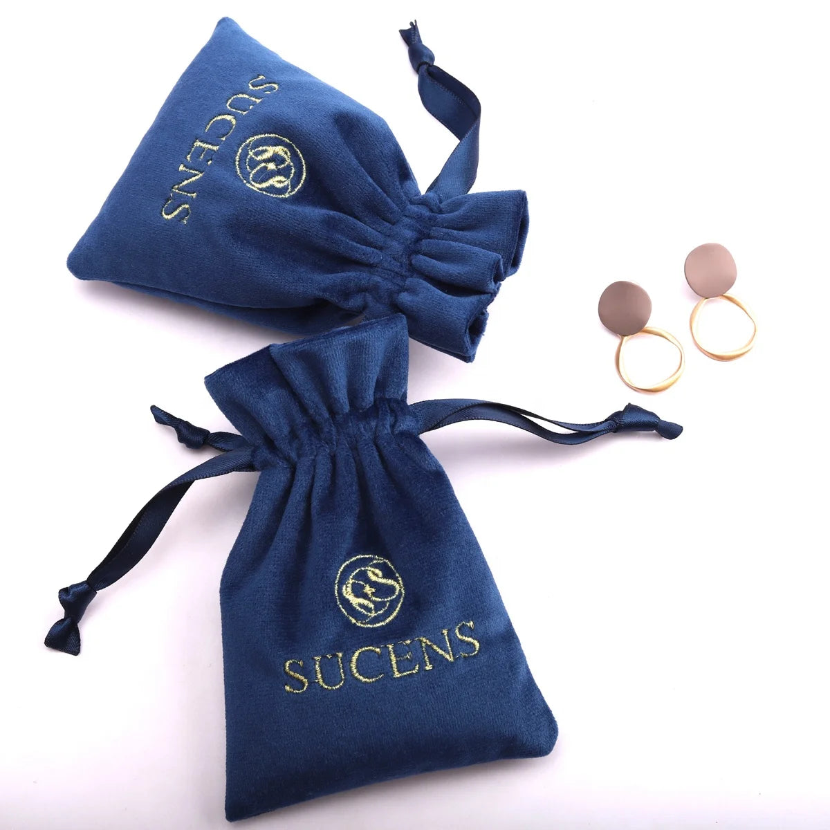 Hot Sale Velvet Drawstring Wedding Favor Party Gift Drawstring Storage Bag Custom Logo Printed Flannel Jewelry Velvet Pouch