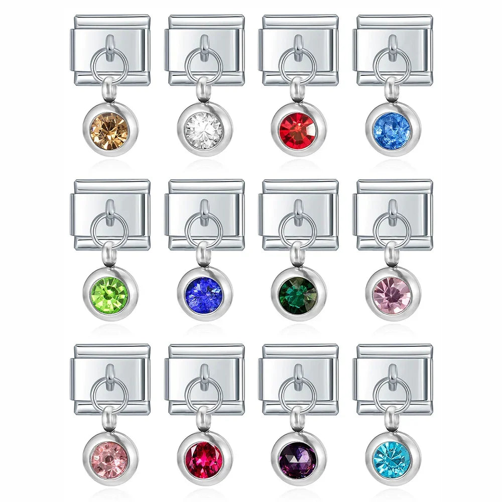 Hapiship Italian Charms Wholesale Pulsera Dazzling Pendant Italiana Bracelet Link Charms for Jewelry Making DJ547