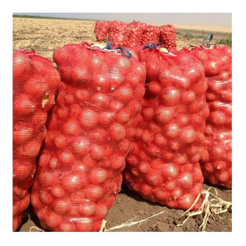 Omai Red Customizable Tubular Mesh Bags Vegetables PP Material 36*70cm Drawstring Option Certified Customized Sizes Agricultu