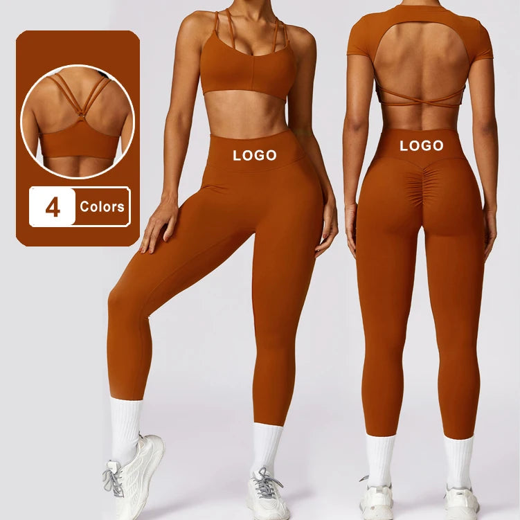 Custom Women Winter Gym Fitness Set Workout 2pcs Leggings Yoga Slimming Fit Quick Dry Running Yoga Set Women'S Activewear
