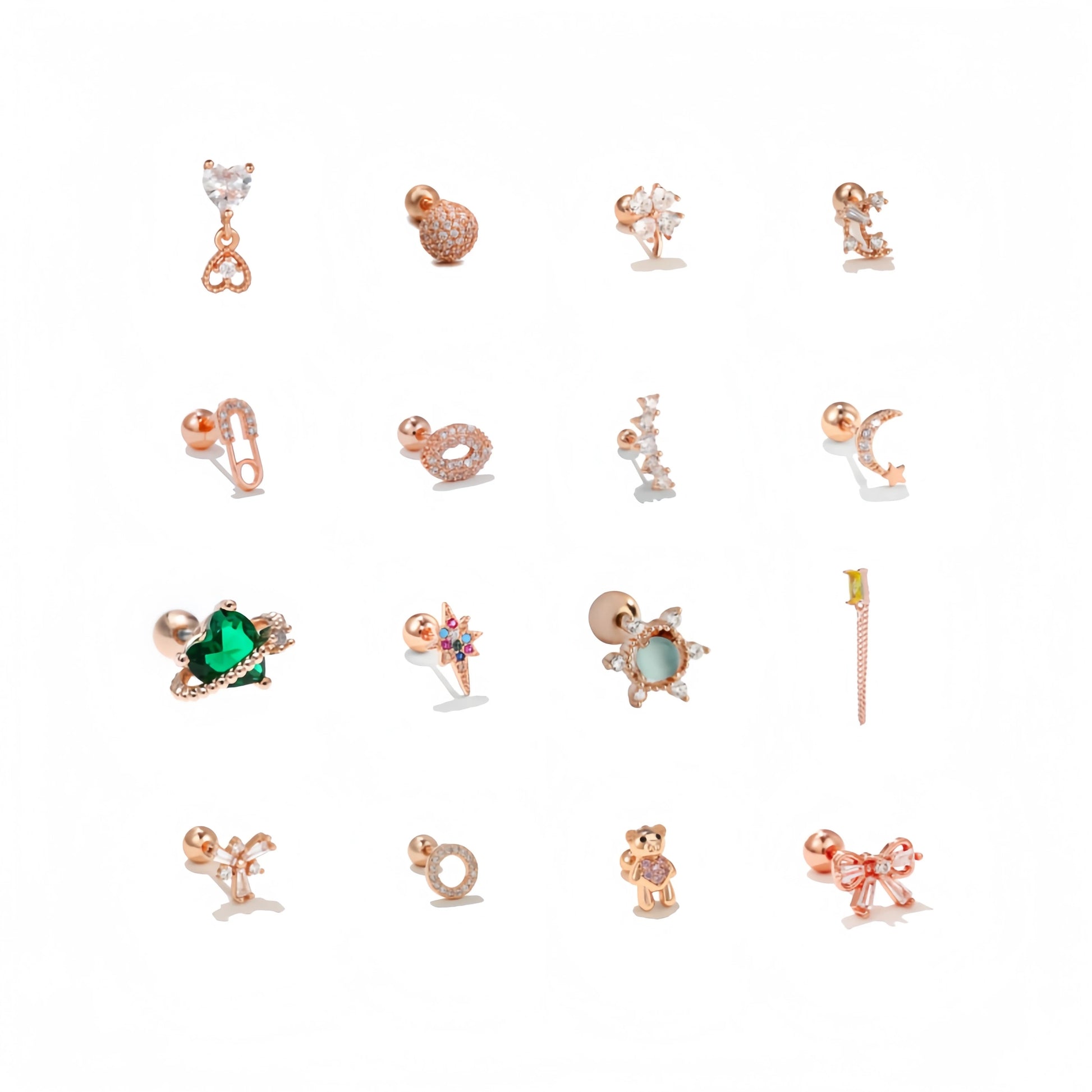 ZUOLA Trendy Stainless Steel Ear Bone Stud Wholesale Zircon Small Stud Women's Rose Gold Plated Jewelry Earrings