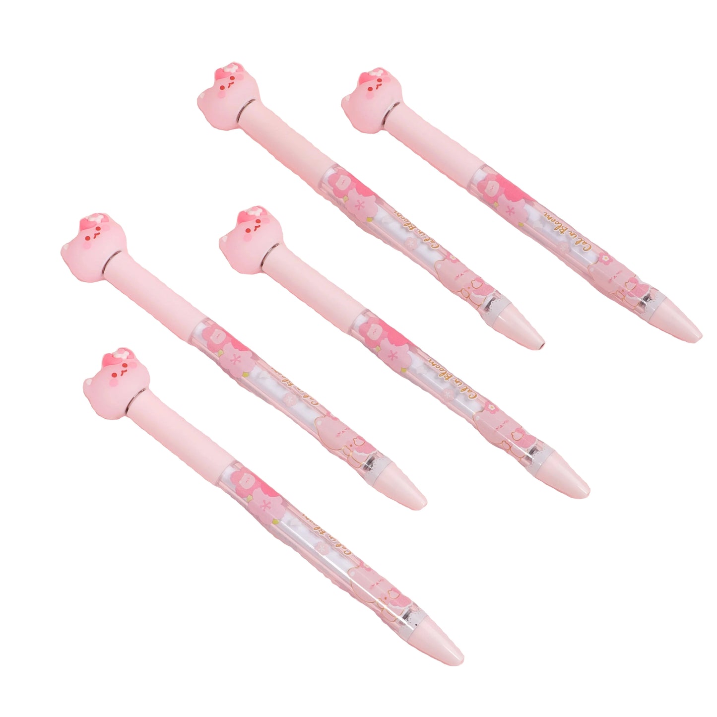 Kawaii Sakura Kitty Design Decompress Gel Pen Cute Blue Plastic Pen for Kids and Office Stationery Factory Wholesale