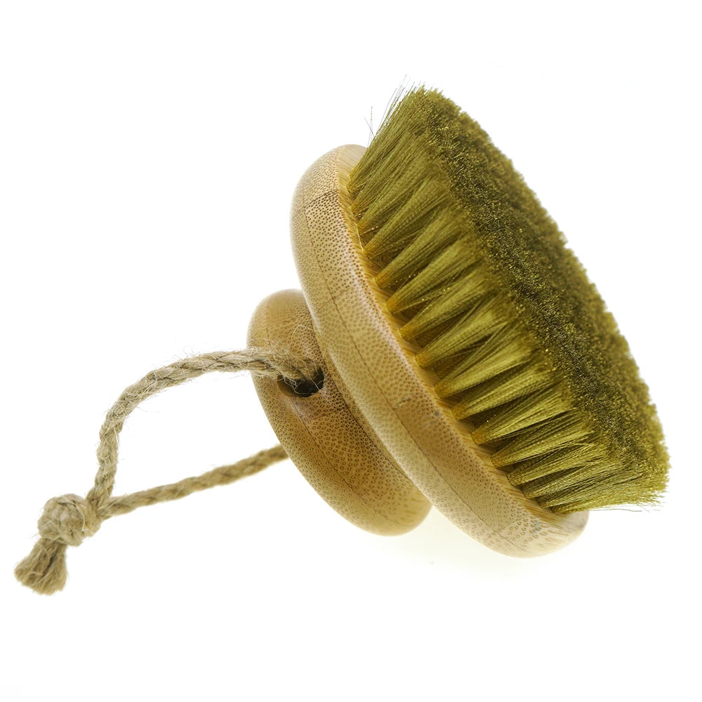 New Hot Style Round Brush Natural Wooden and Sisal Dry Body Clean Skin Bath Brush Sponge Material Bulk Packed