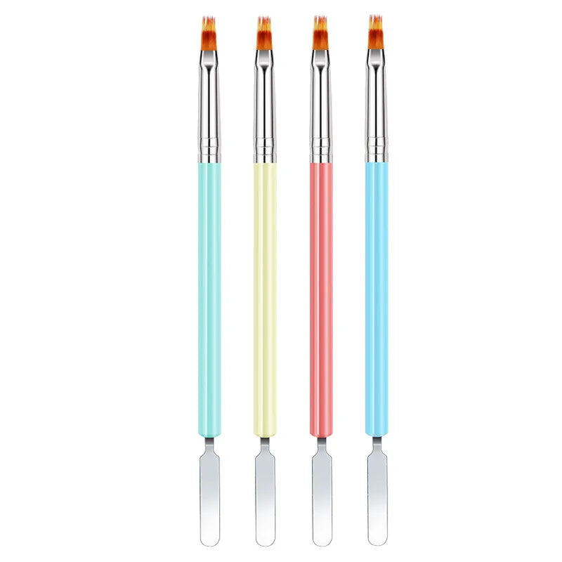 Single Manicure Double Head Phototherapy Pen Multi-Functional Nail Extension Glue Embossing Stick Liner Hair Manicure Brush P